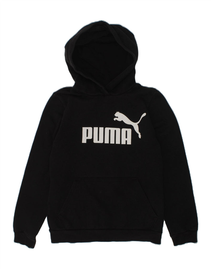 PUMA Boys Graphic Hoodie Jumper 11-12 Years Black Cotton | Vintage Puma | Thrift | Second-Hand Puma | Used Clothing | Messina Hembry 