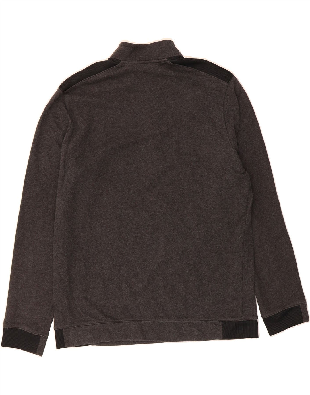 ADIDAS Mens Zip Neck Sweatshirt Jumper Large Grey Colourblock Cotton Vintage Adidas and Second-Hand Adidas from Messina Hembry 