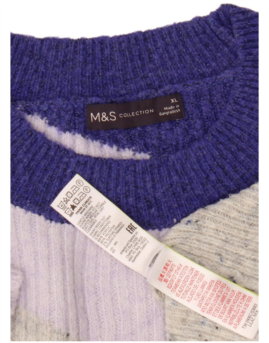 Marks & Spencer Womens Crew Neck Jumper Sweater UK 18 XL Multicoloured