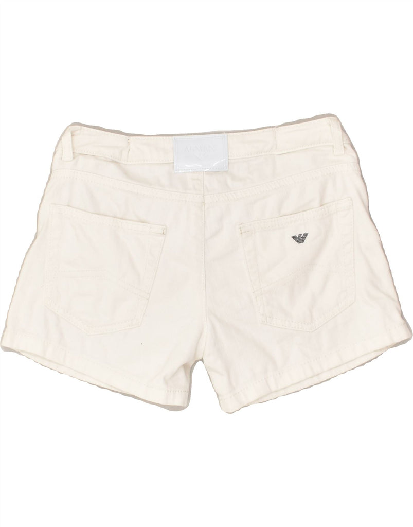 ARMANI Girls Casual Shorts 10-11 Years W26  White Cotton | Vintage Armani | Thrift | Second-Hand Armani | Used Clothing | Messina Hembry 