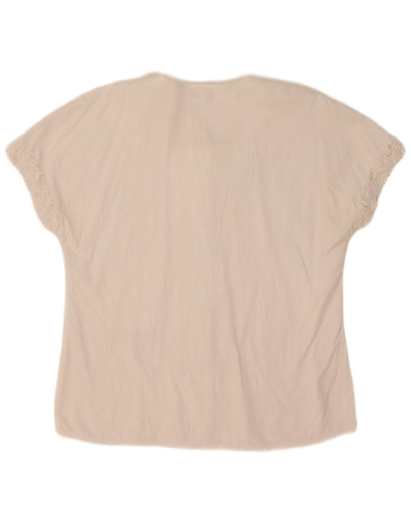 Enara Camicece Womens Short Sleeve Shirt Blouse UK 16 Large White