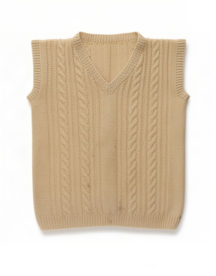 Vintage Womens Vest Tank Top UK 12 Medium Beige