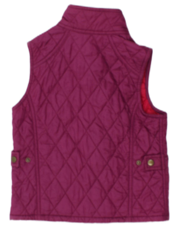 BARBOUR Girls Quilted Gilet 6-7 Years Small Purple Polyamide