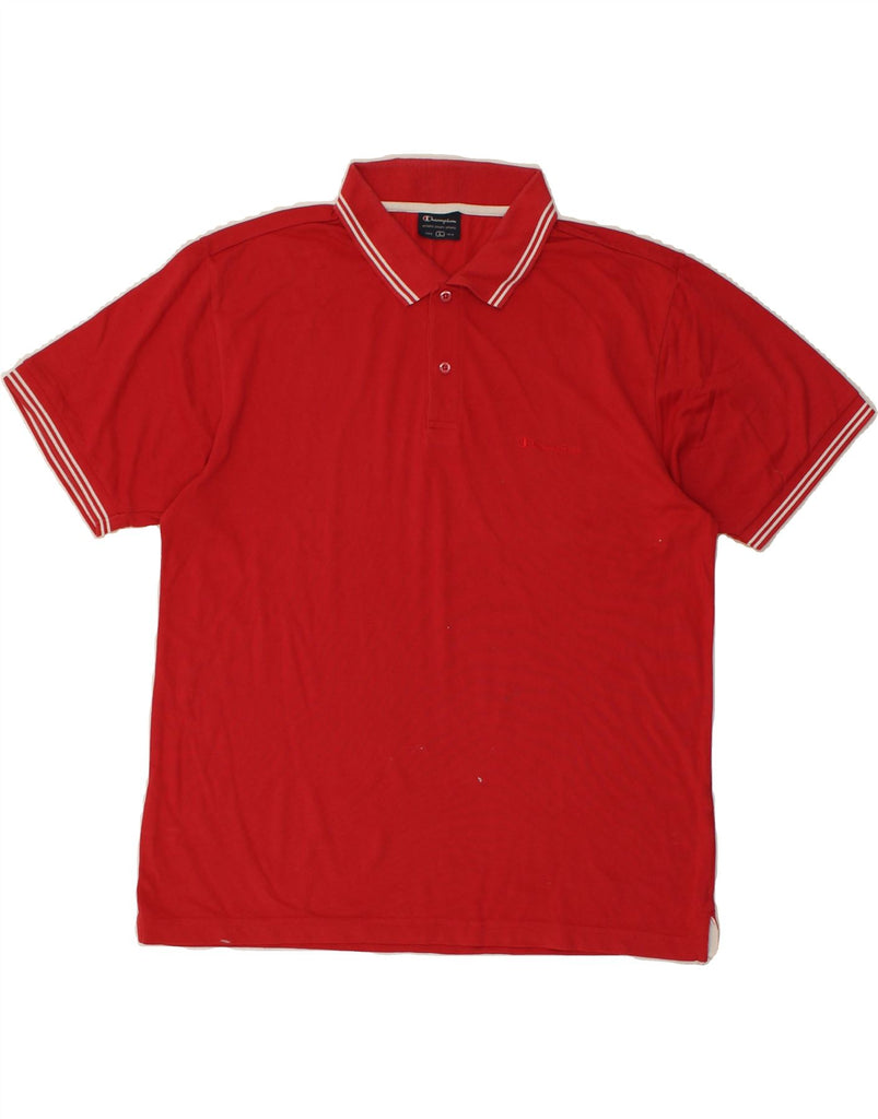 CHAMPION Mens Polo Shirt Large Red | Vintage Champion | Thrift | Second-Hand Champion | Used Clothing | Messina Hembry 