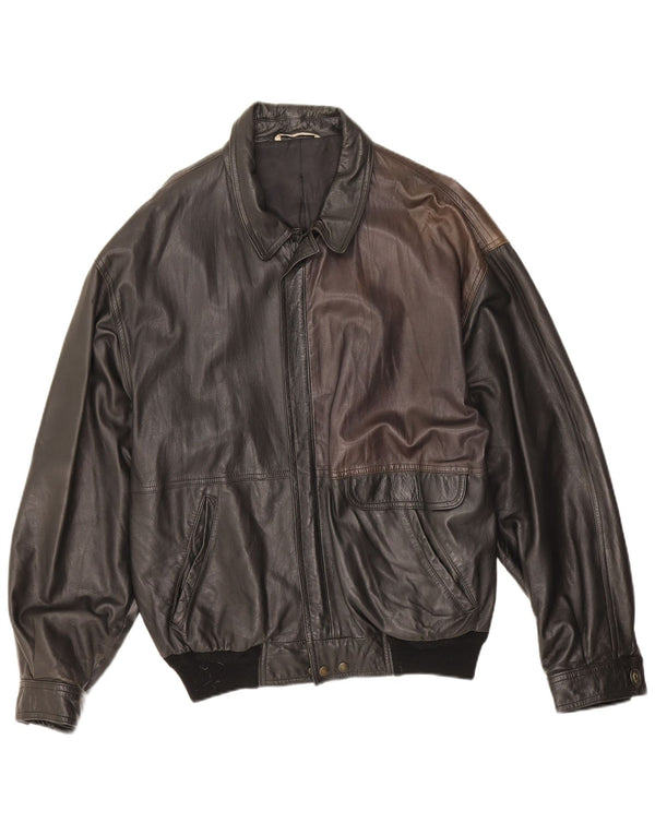 Vintage Mens Leather Jacket UK 40 Large Black