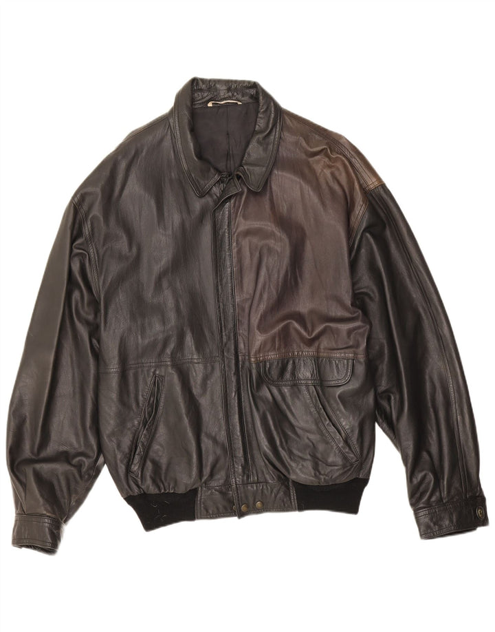 Vintage Mens Leather Jacket UK 40 Large Black