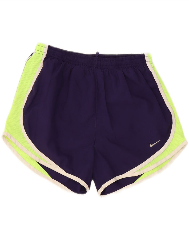 NIKE Womens Dri Fit Sport Shorts UK 8 Small  Purple Colourblock Polyester Vintage Nike and Second-Hand Nike from Messina Hembry 