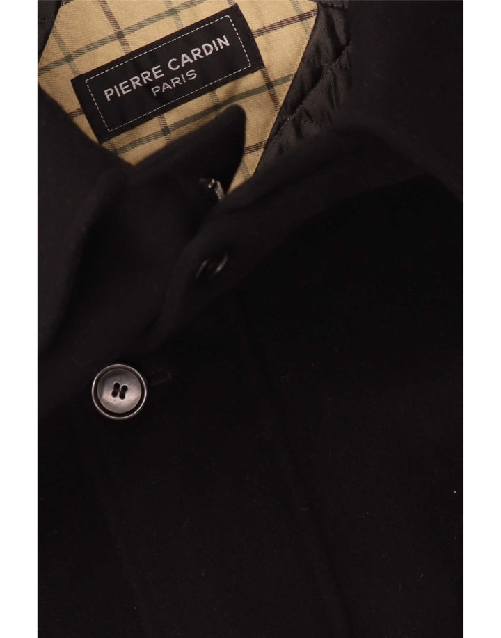Pierre Cardin Mens Overcoat IT 50 Large Black Wool