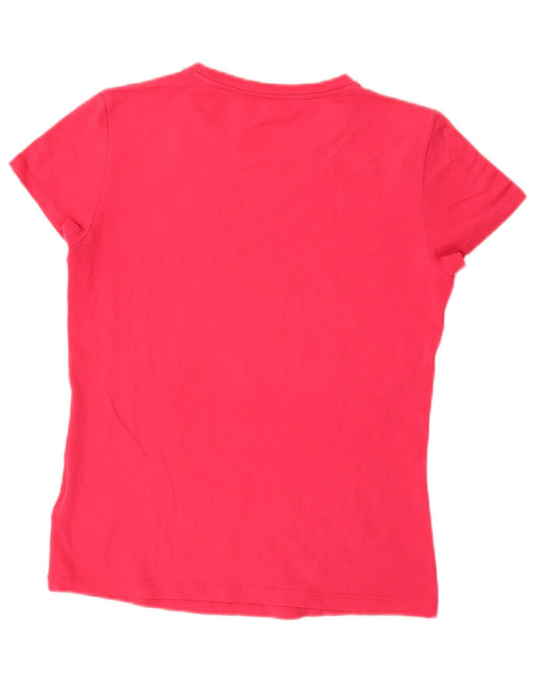 Adidas Womens T-Shirt Top UK 12/14 Medium Pink Cotton