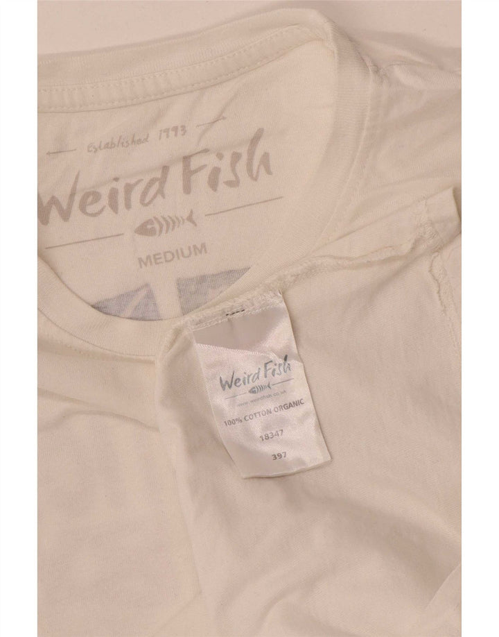 Weird Fish Mens Graphic T-Shirt Top Medium White Cotton