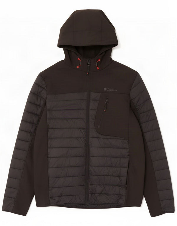 Mountain Warehouse Mens Hooded Padded Jacket UK 40 Large Black Nylon