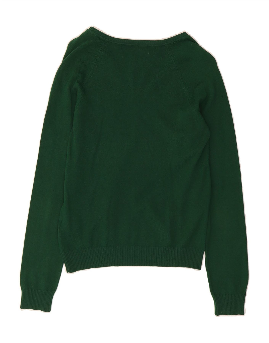 ZARA Womens V-Neck Jumper Sweater UK 12 Medium Green Cotton Vintage Zara and Second-Hand Zara from Messina Hembry 