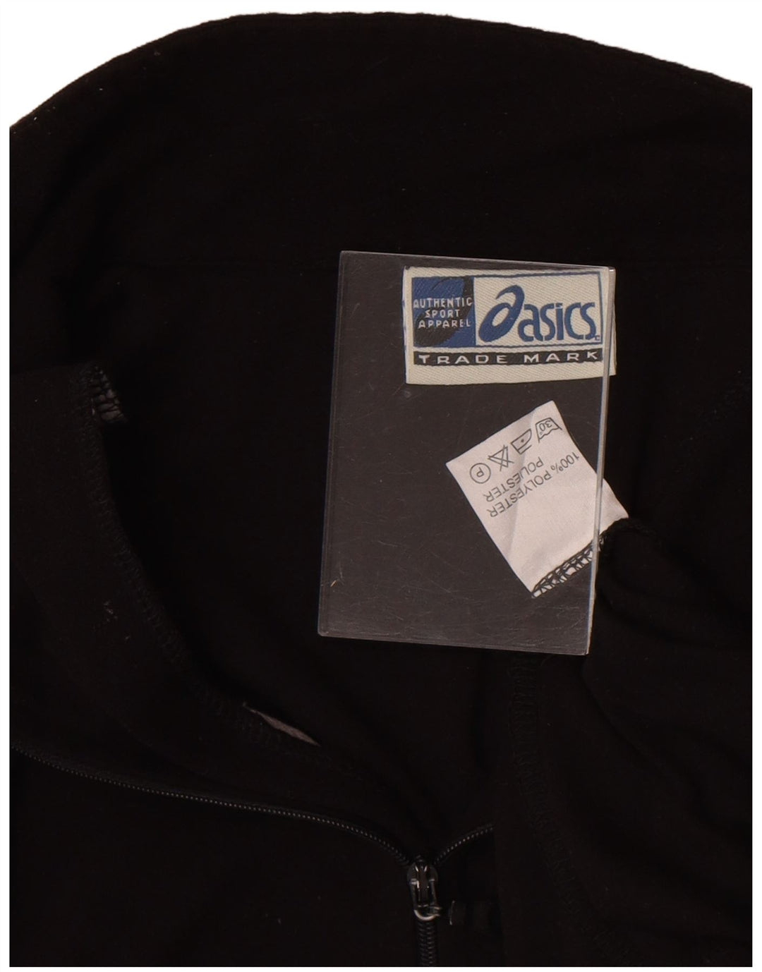 Asics Mens Zip Neck Pullover Tracksuit Top 2XL Black Polyester