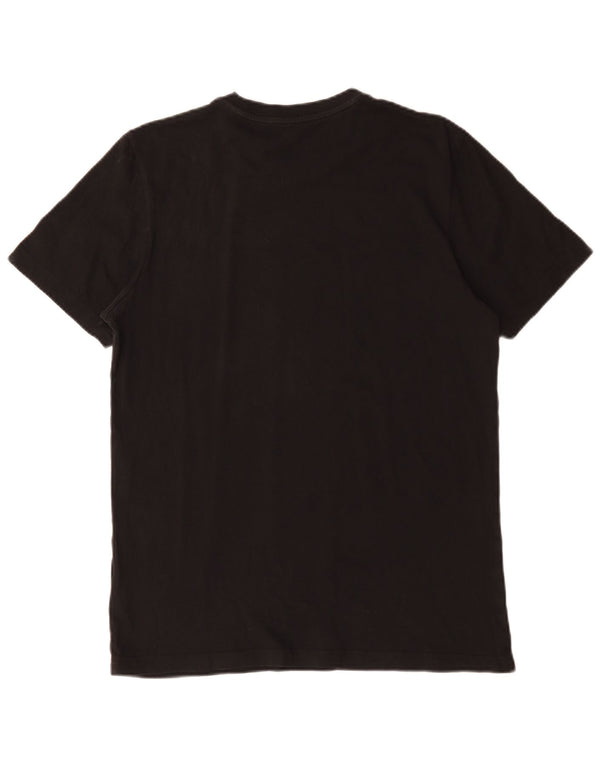 Adidas Mens Three Stripes Graphic T-Shirt Top Medium Black Cotton