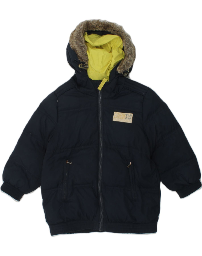 CHAMPION Boys Hooded Padded Jacket 3-4 Years 2XS Navy Blue Polyester | Vintage Champion | Thrift | Second-Hand Champion | Used Clothing | Messina Hembry 