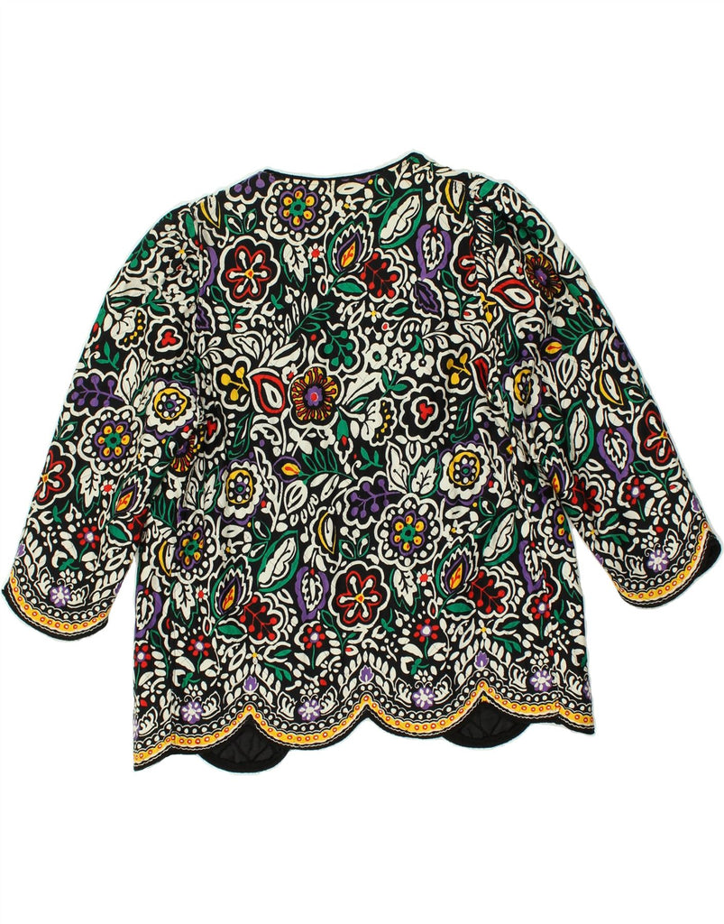 VINTAGE Womens Open Blazer Jacket UK 16 Large Black Floral | Vintage Vintage | Thrift | Second-Hand Vintage | Used Clothing | Messina Hembry 