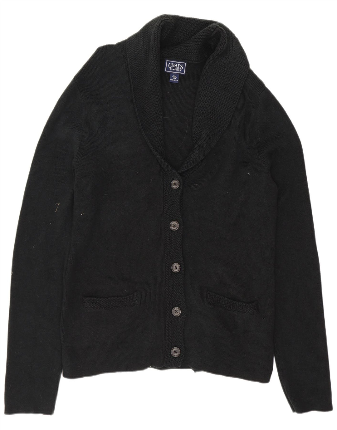 CHAPS Womens Cardigan Sweater UK 18 XL Black Cotton