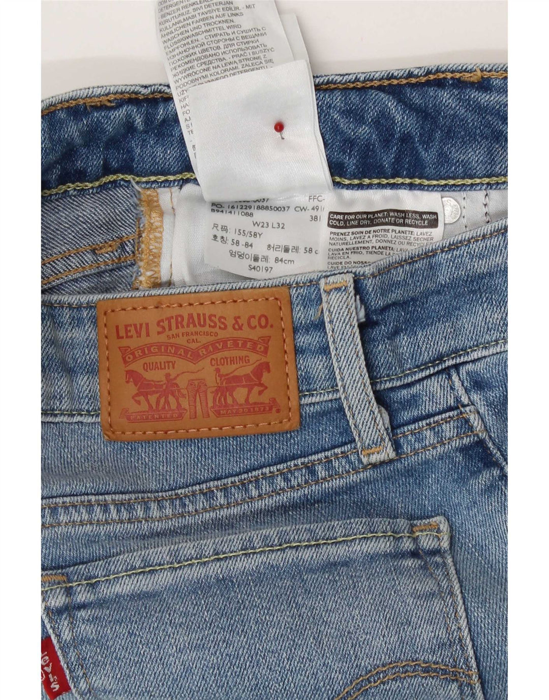Levi's Womens 715 Bootcut Jeans W23 L32 Blue Cotton