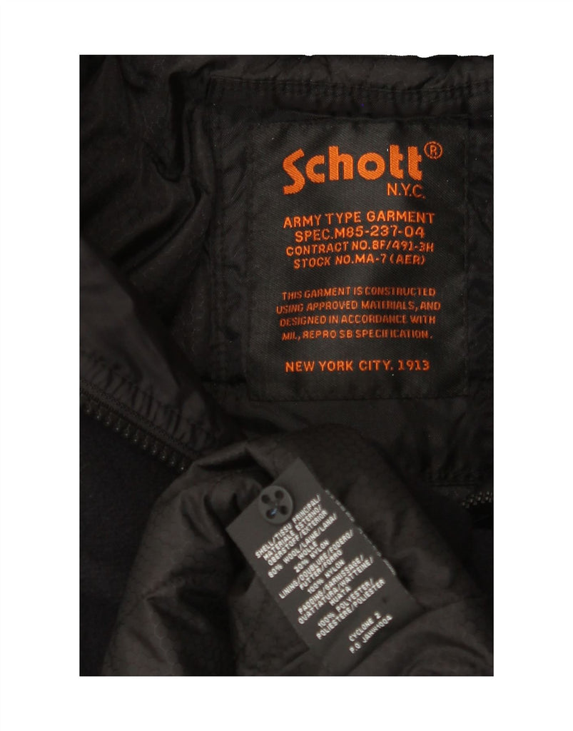 SCHOTT Mens Pea Coat UK 40 Large Navy Blue Wool Vintage Schott and Second-Hand Schott from Messina Hembry 