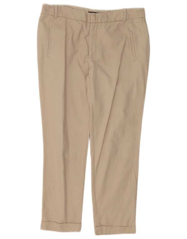 Zara Womens Slim Chino Trousers EU 42 Large W32 L27 Beige Cotton