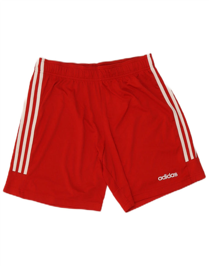 Adidas Womens Sport Shorts UK 14 Medium Red Polyester
