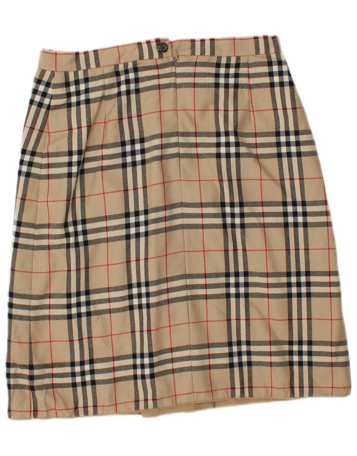 Vintage Womens Pencil Skirt W30 Medium  Beige Check