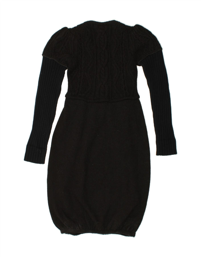 STEFANEL Womens Jumper Dress UK 6 XS Black Alpaca Wool Vintage Stefanel and Second-Hand Stefanel from Messina Hembry 