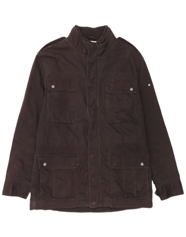 Mustang Mens Graphic Military Utility Jacket UK 42 XL Black Cotton