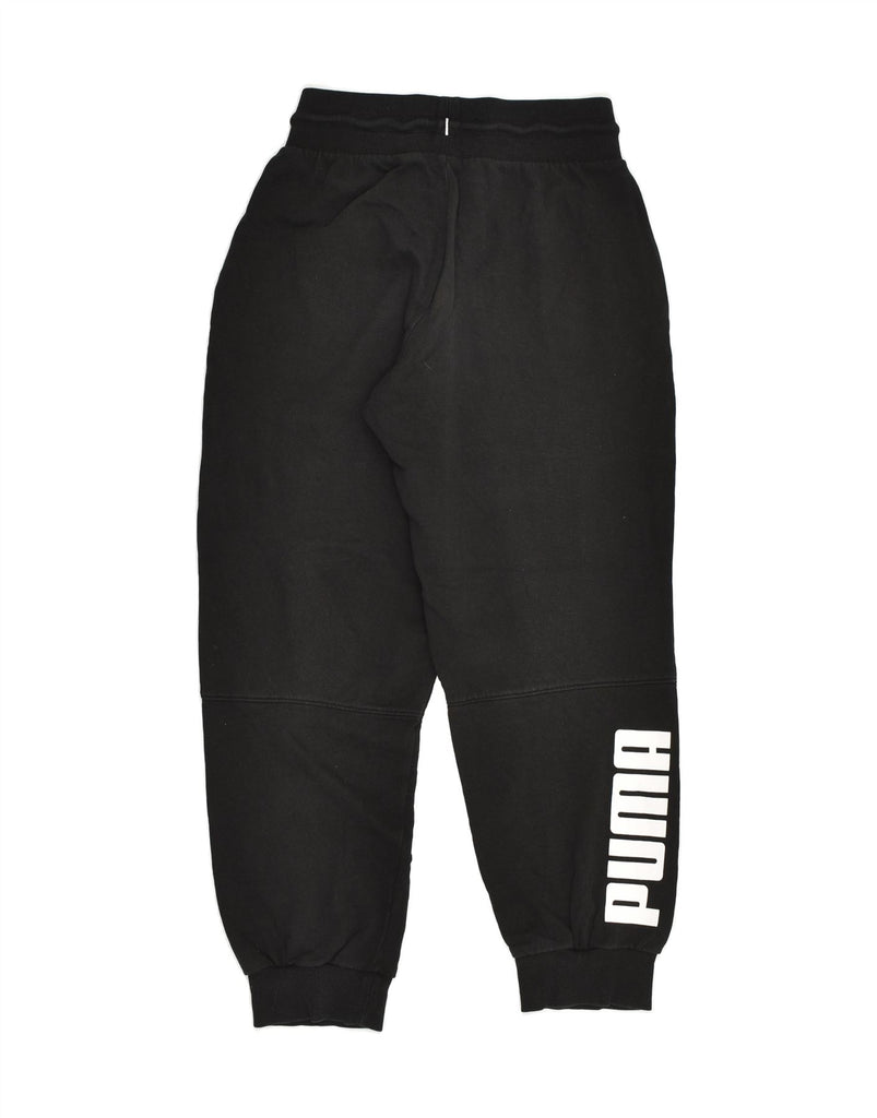 PUMA Boys Graphic Tracksuit Trousers Joggers 10-11 Years Small Black | Vintage Puma | Thrift | Second-Hand Puma | Used Clothing | Messina Hembry 