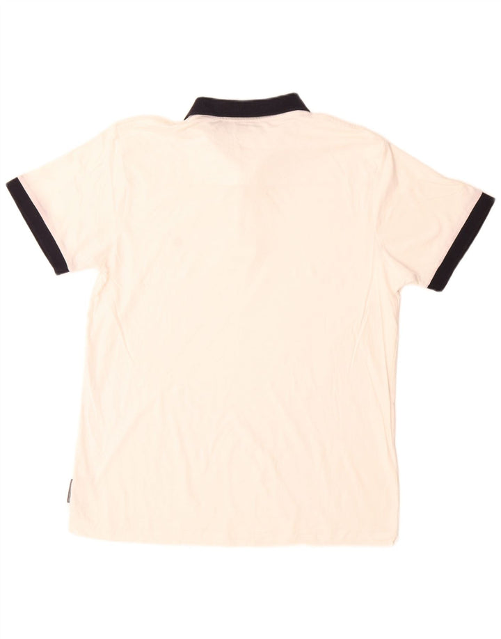 French Connection Mens Rugby Polo Shirt XL White Cotton