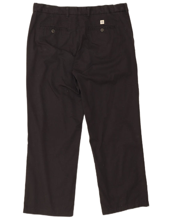Blue Harbour Mens Straight Chino Trousers W36 L29 Black Cotton