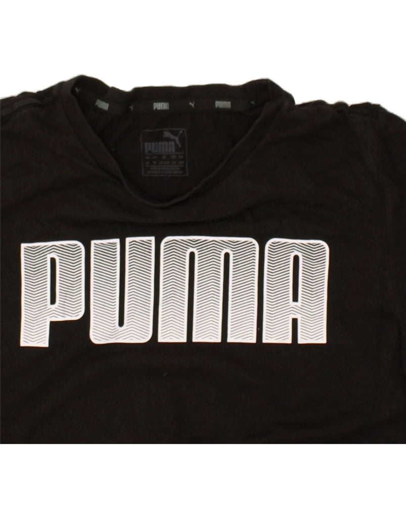 PUMA Boys Graphic T-Shirt Top 13-14 Years Black Cotton | Vintage Puma | Thrift | Second-Hand Puma | Used Clothing | Messina Hembry 