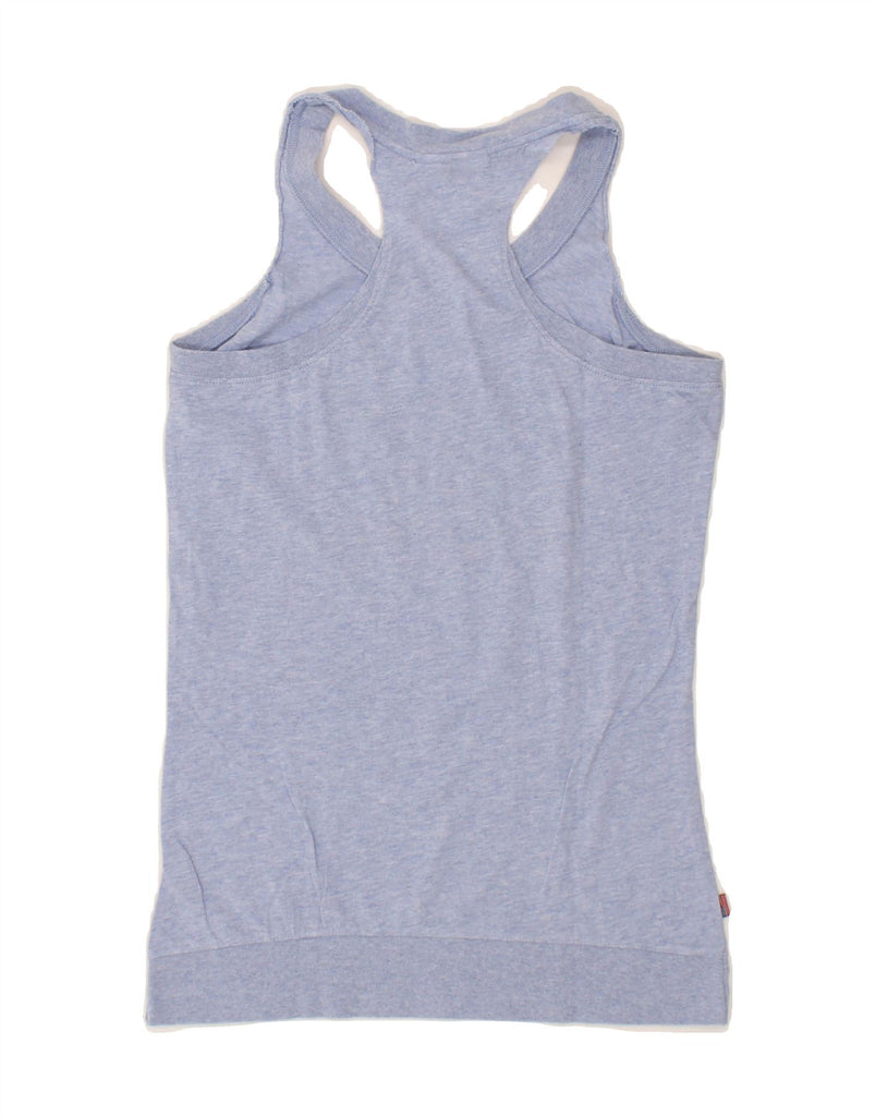 BLAUER Womens Graphic Vest Top UK 6 XS Purple Cotton Vintage Blauer and Second-Hand Blauer from Messina Hembry 