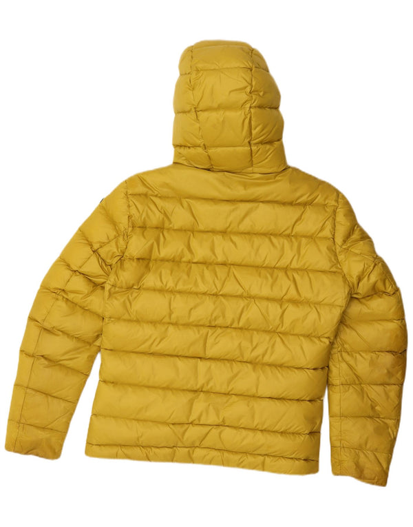 Blauer Mens Hooded Padded Jacket UK 38 Medium Yellow Polyamide