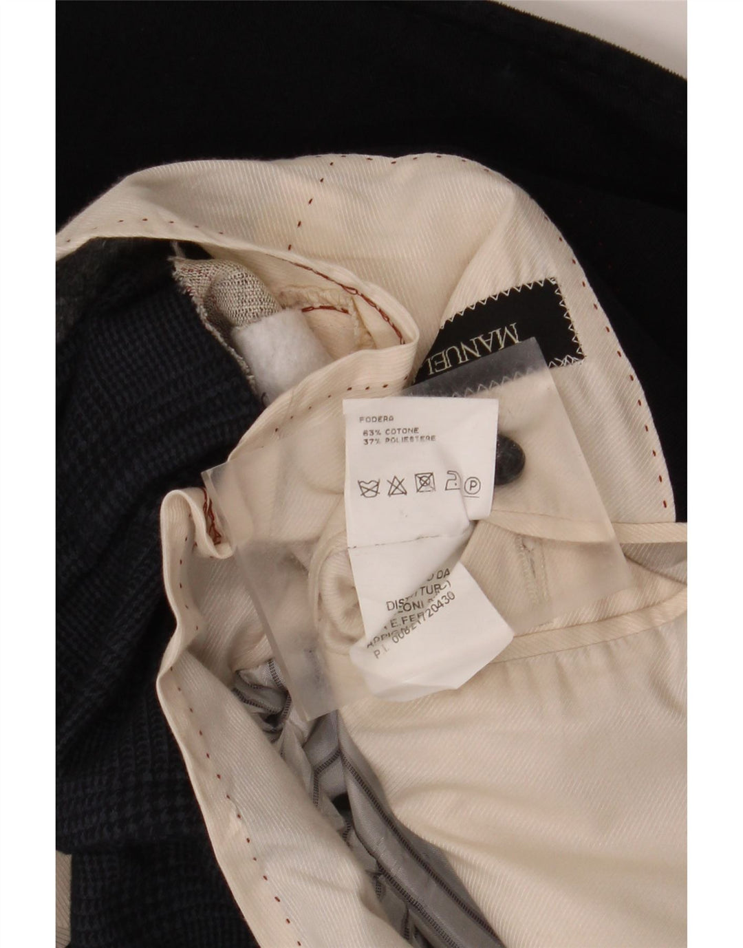 Manuel Ritz Mens 2 Button Blazer Jacket IT 50 Large Navy Blue Houndstooth