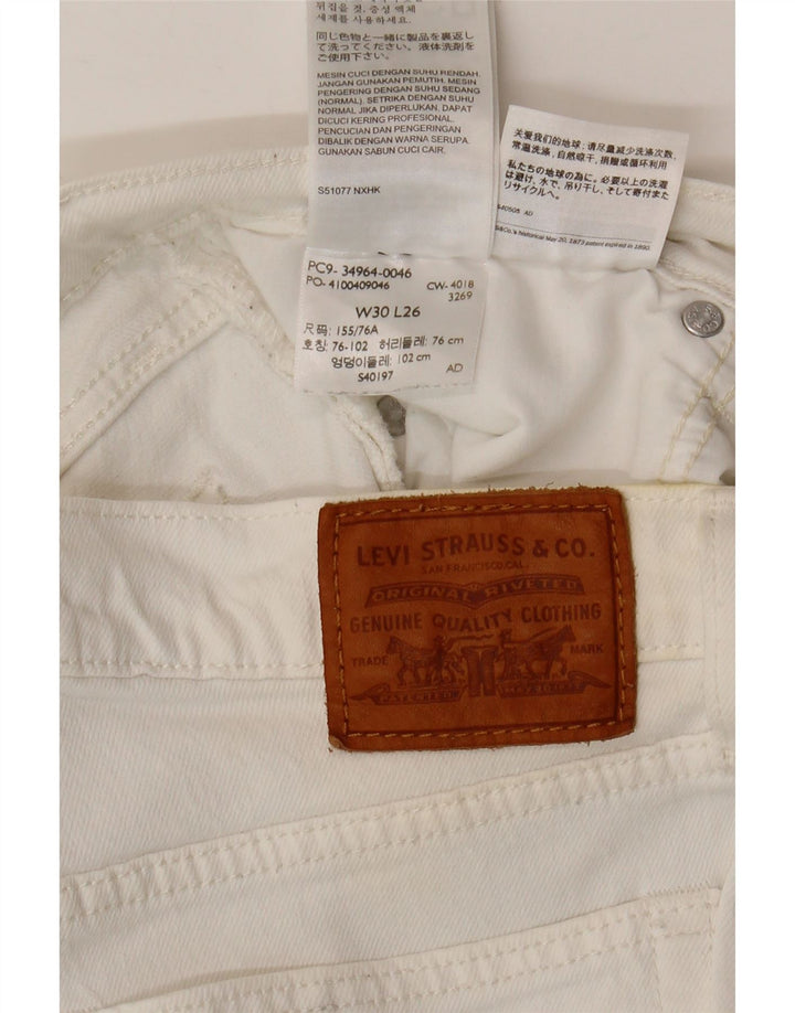 LEVI'S Womens Wedgie Straight Jeans W30 L26 White Cotton