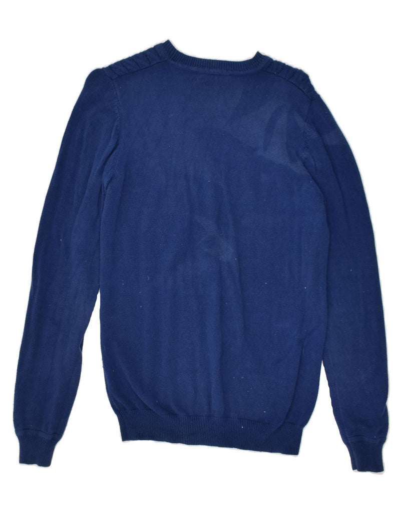 JAEGER Mens Crew Neck Jumper Sweater Small Blue Cotton | Vintage Jaeger | Thrift | Second-Hand Jaeger | Used Clothing | Messina Hembry 