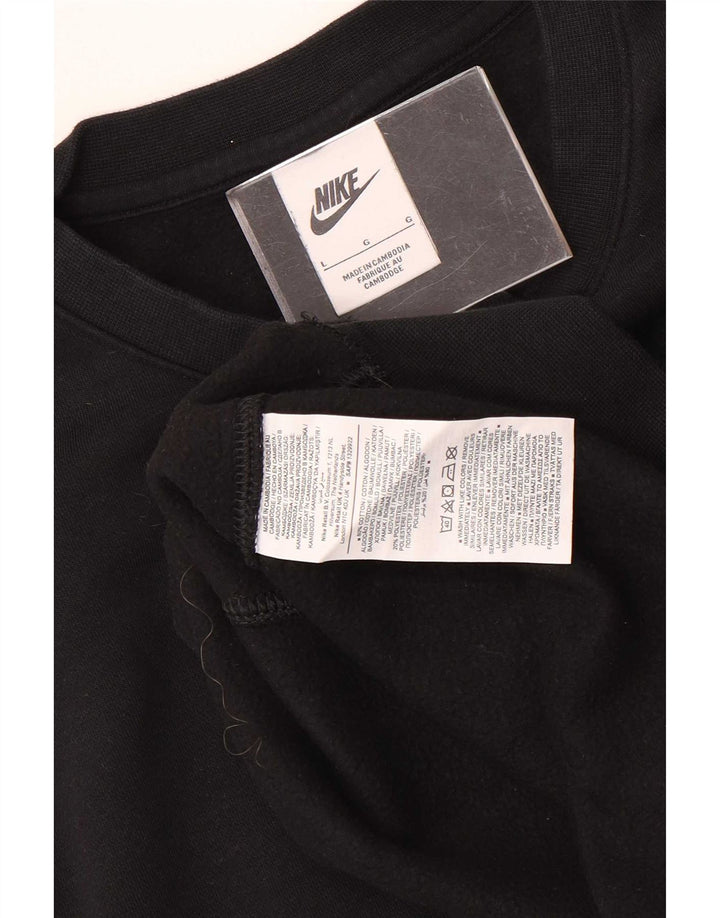 Nike Mens Sweatshirt Jumper Large Black Cotton
