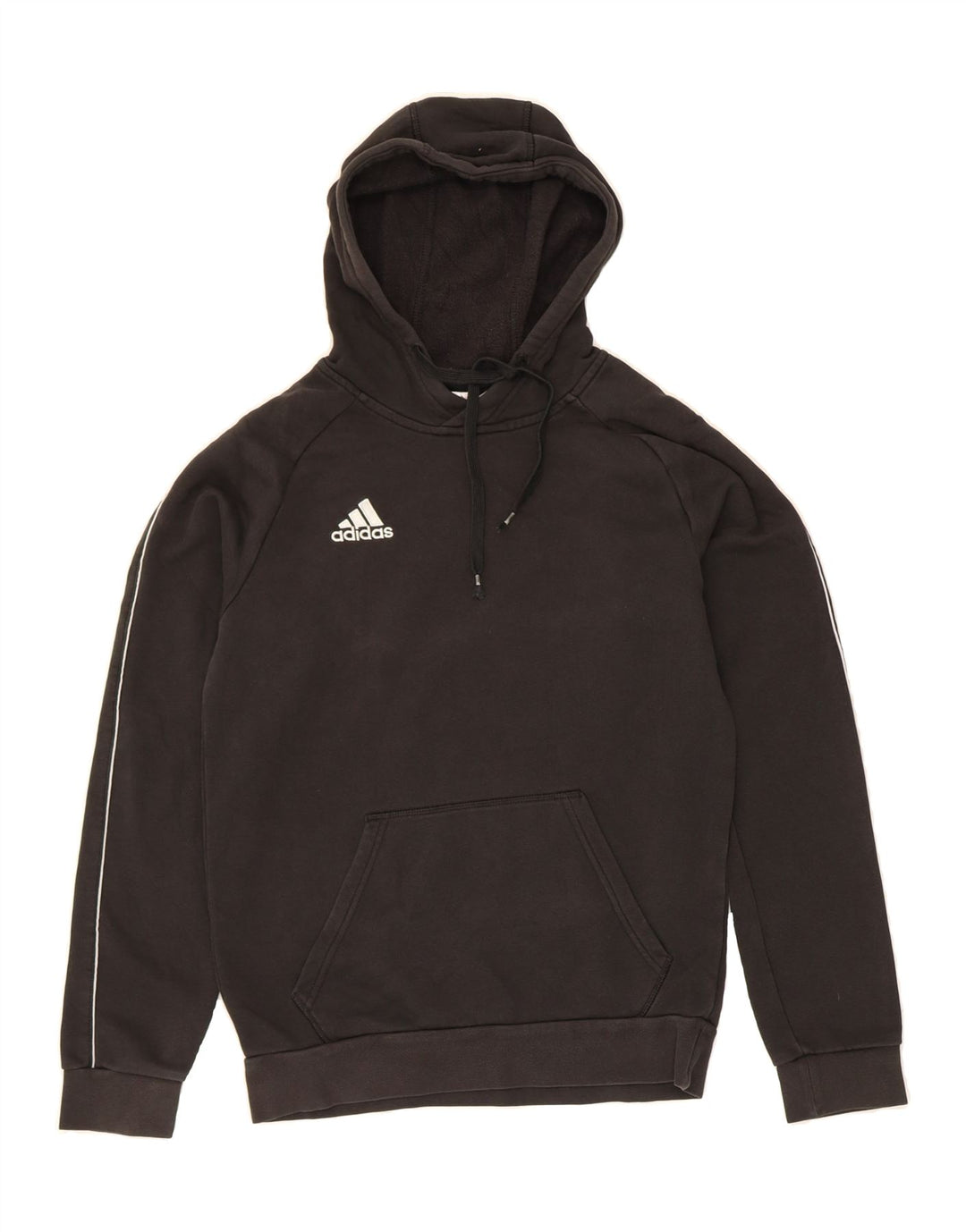 ADIDAS Mens Hoodie Jumper Small Black Cotton Vintage Adidas and Second-Hand Adidas from Messina Hembry 