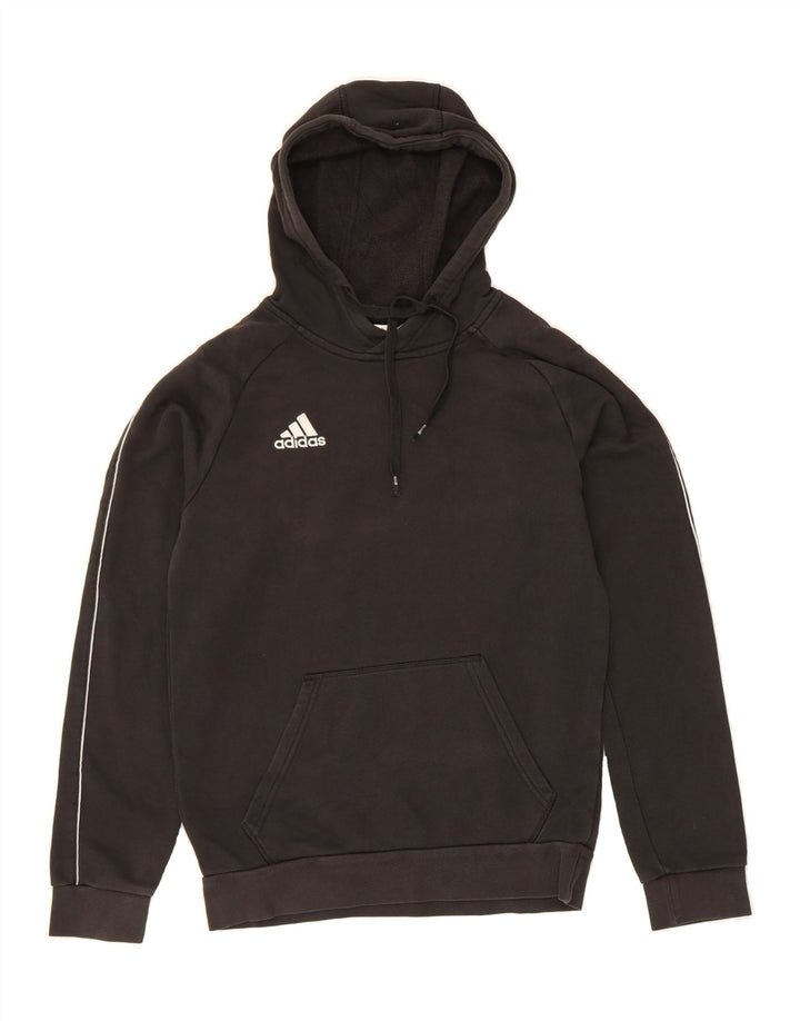 ADIDAS Mens Hoodie Jumper Small Black Cotton Vintage Adidas and Second-Hand Adidas from Messina Hembry 