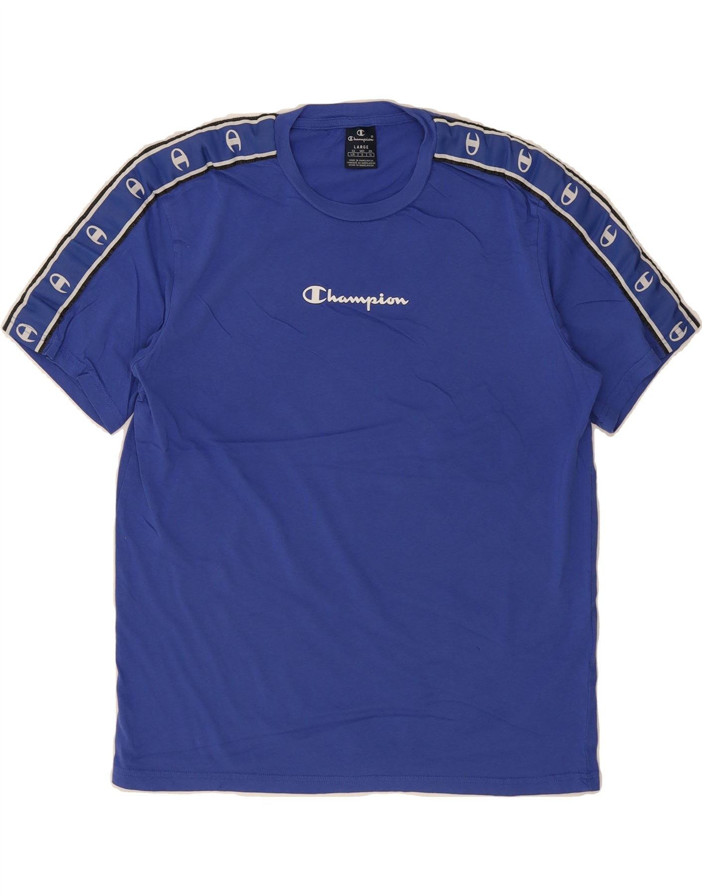 CHAMPION Mens Graphic T-Shirt Top Large Blue Cotton Vintage
