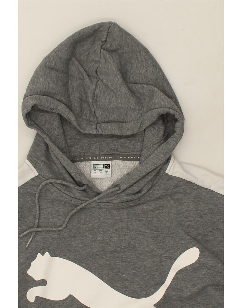 PUMA Mens Graphic Hoodie Jumper XL Grey | Vintage Puma | Thrift | Second-Hand Puma | Used Clothing | Messina Hembry 