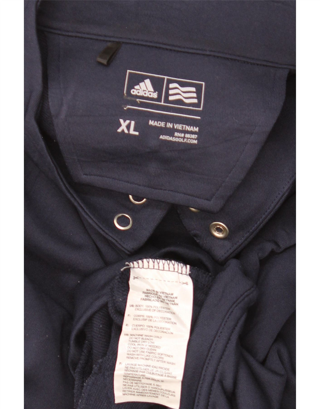 ADIDAS Mens Tracksuit Top Jacket XL Navy Blue Polyester