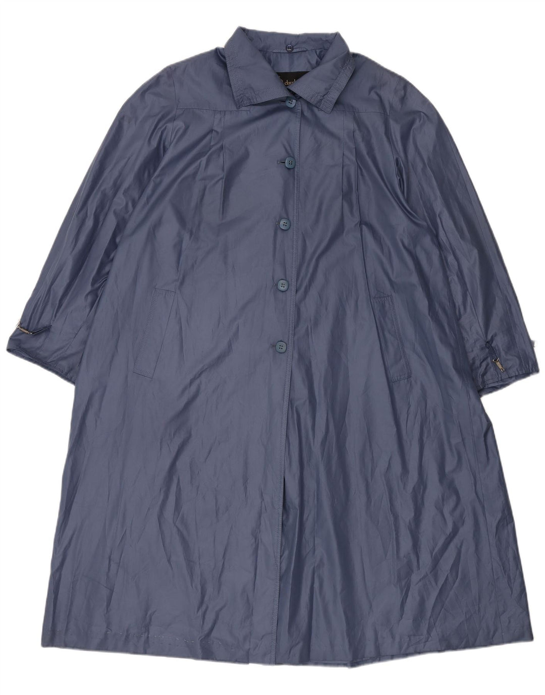Claude Havrey Womens Oversized Overcoat EU 41 Medium Blue Polyester