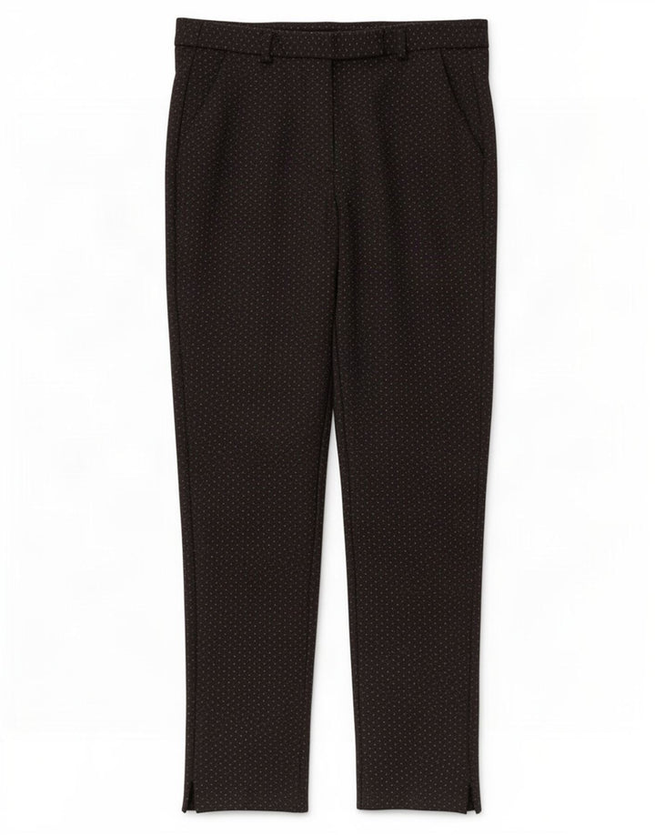 Marks & Spencer Womens Cropped Trousers UK 12 Medium W30 L27 Black Spotted