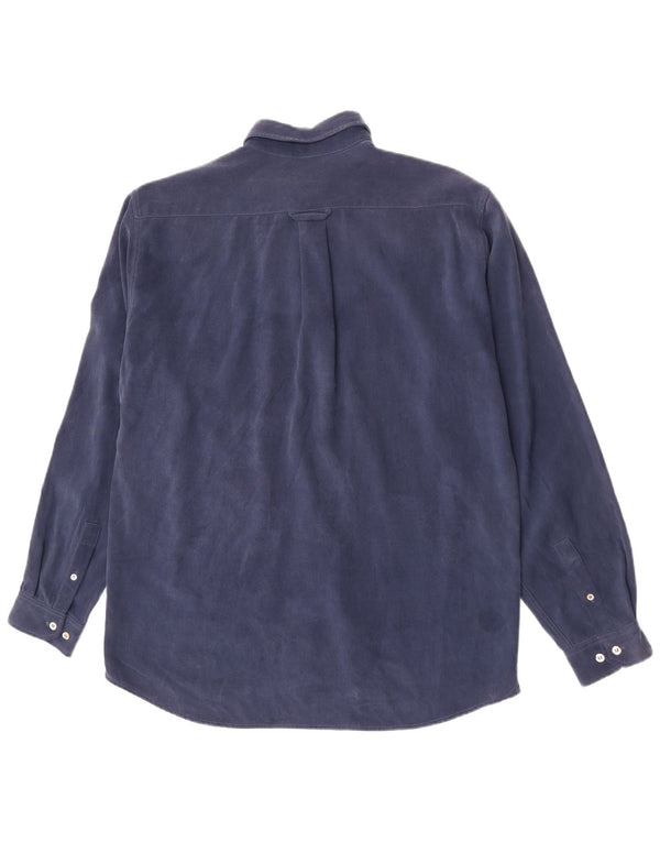 Ted Baker Mens Shirt Size 3 Medium Navy Blue Polynosic