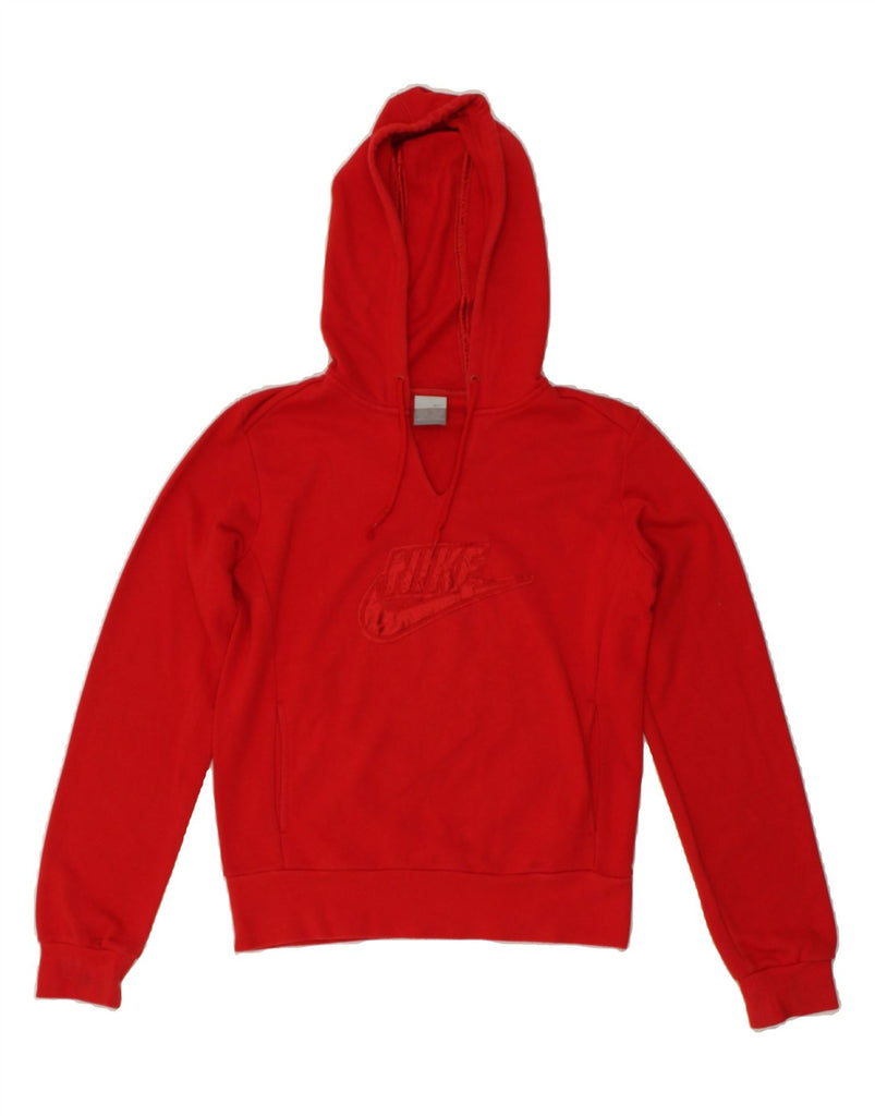 NIKE Womens Graphic Hoodie Jumper Medium Red | Vintage Nike | Thrift | Second-Hand Nike | Used Clothing | Messina Hembry 