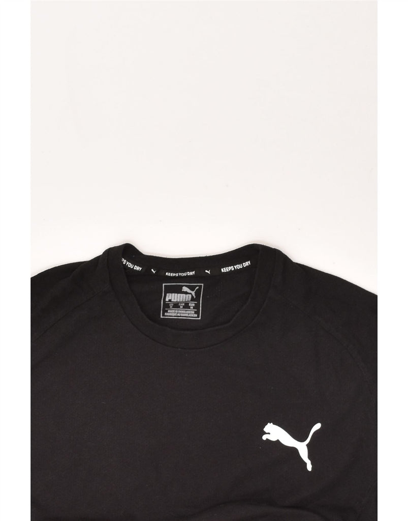 PUMA Mens T-Shirt Top Medium Black Cotton | Vintage Puma | Thrift | Second-Hand Puma | Used Clothing | Messina Hembry 