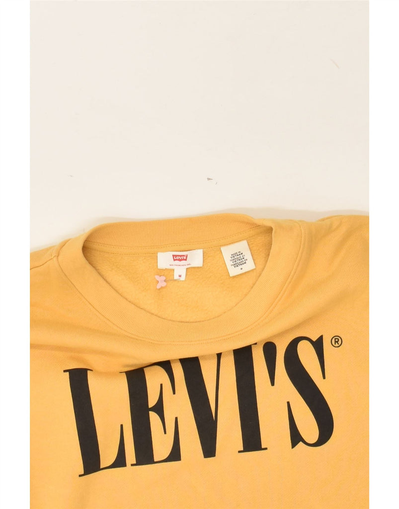 LEVI'S Womens Oversized Graphic Sweatshirt Jumper UK 14 Medium Yellow | Vintage Levi's | Thrift | Second-Hand Levi's | Used Clothing | Messina Hembry 