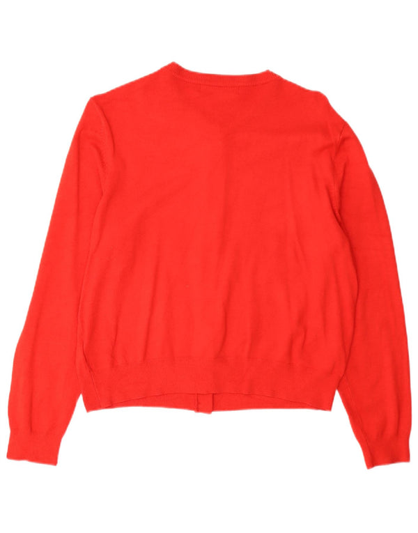 Marks & Spencer Womens Cardigan Sweater UK 16 Large Red Viscose